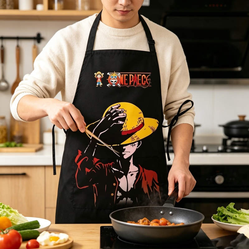 Kitchen Baking Items - 원피스 루피 프린트 만화 애니메이션 앞치마