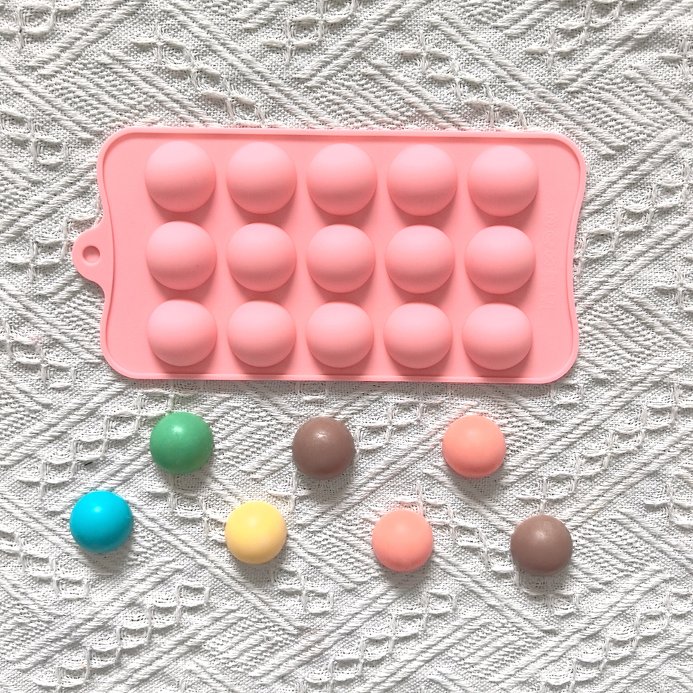 Kitchen Baking Items - 15개의 구멍이 있는 반원형 초콜릿 실리콘