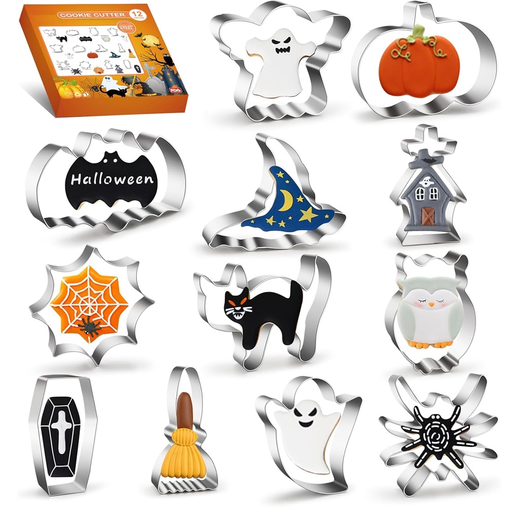 Cookie Cutter Set - 할로윈 쿠키 커터 세트, 스테인리스 스틸
