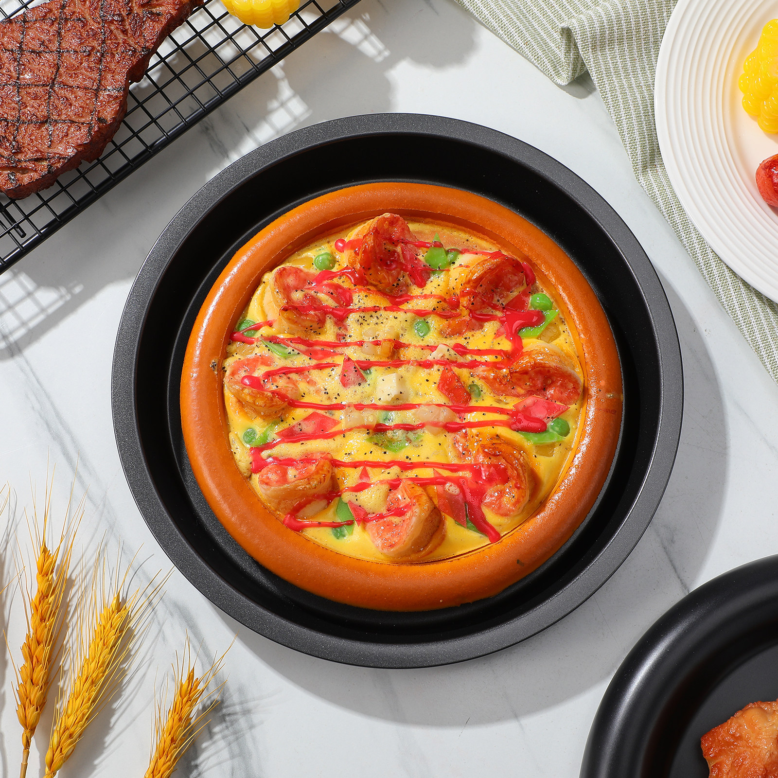 Kitchen Oven Baking Pans - 둥근 탄소강 피자팬 논스틱 헤비듀티 베이킹