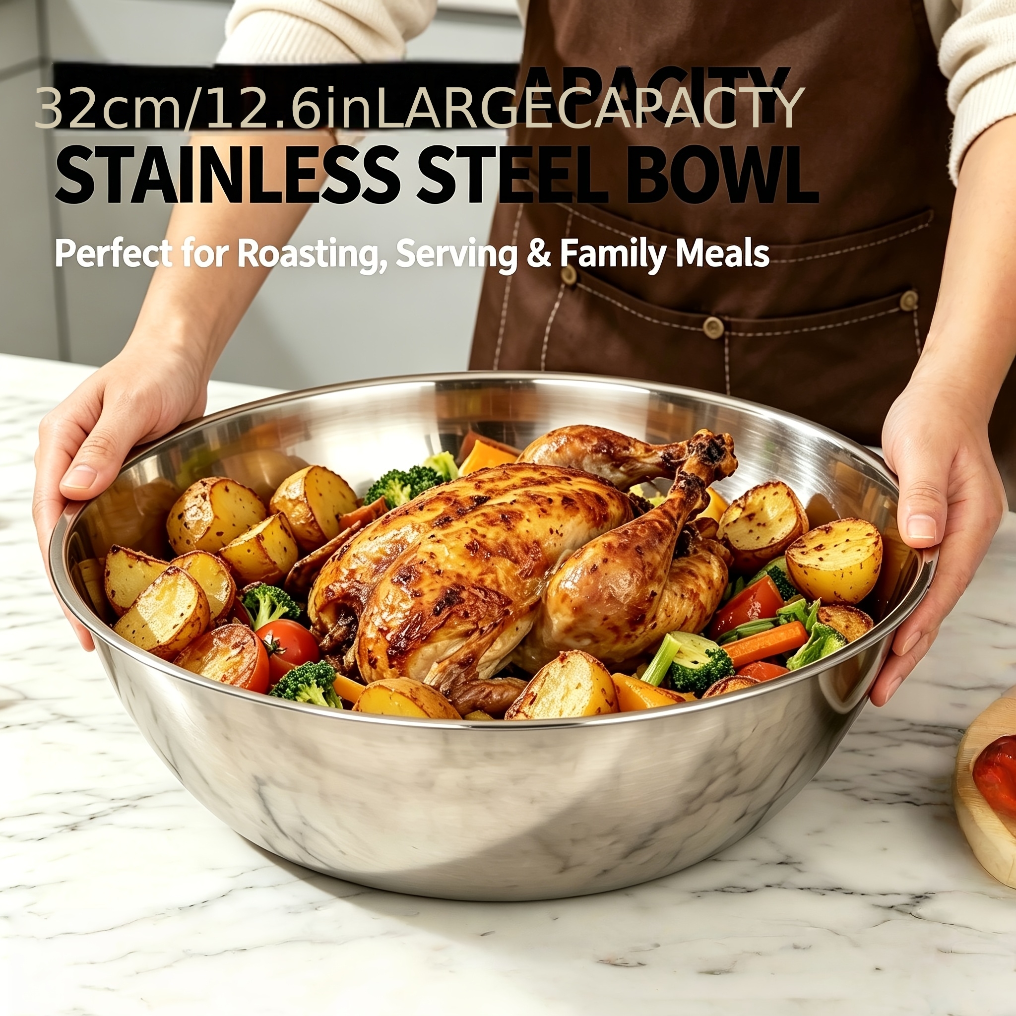 Kitchen Baking Appliances - 1개, 32cm 스테인리스 스틸 믹싱볼, 대용량,