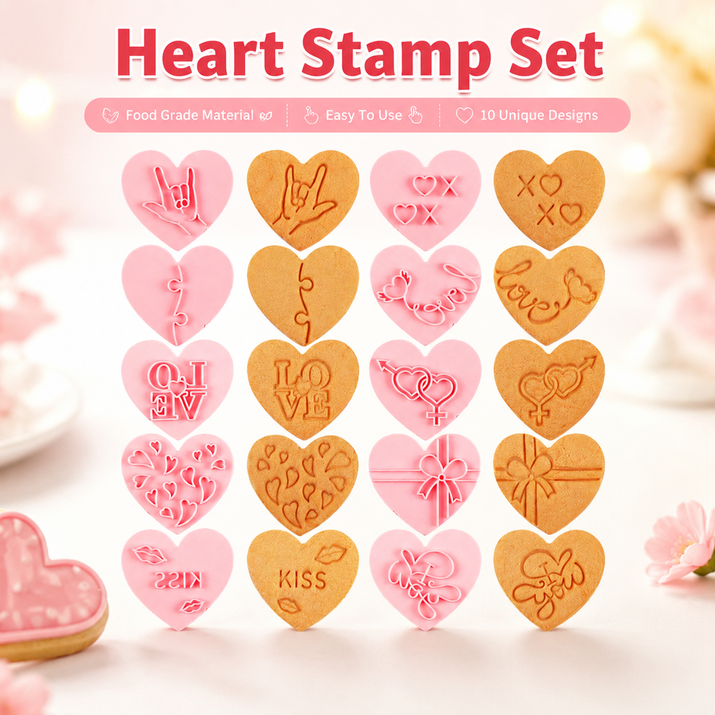 Baking Kitchen Diy - 하트 모양 10pcs 베이킹 몰드 세트