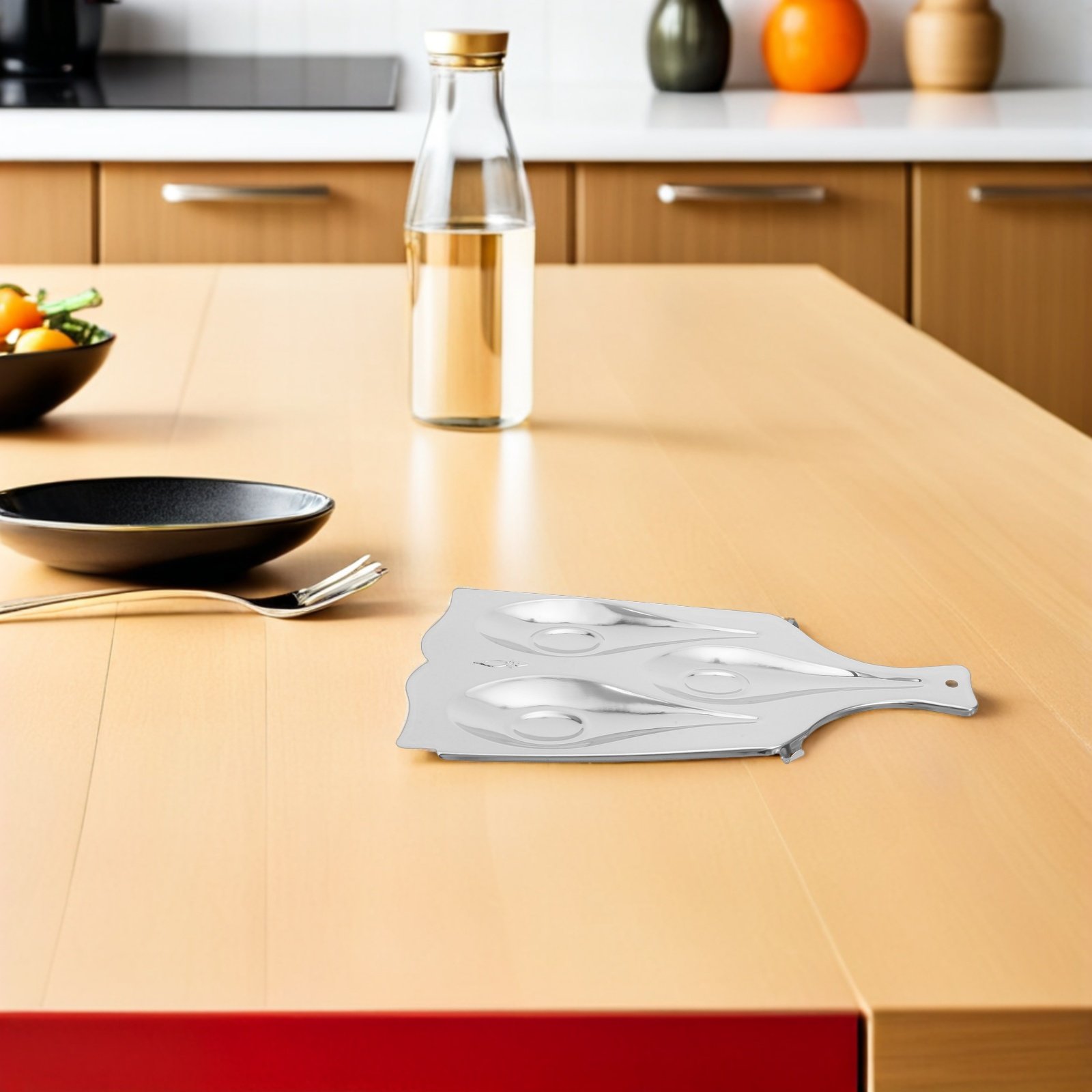 Kitchen Baking Appliances - 스테인리스 스틸 3칸 수저 받침대, 주방
