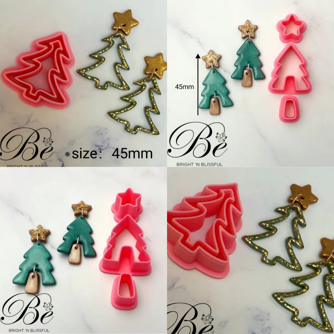 Cookie Cutter Set - 클레이 커터 모양 크리스마스 트리 세트,