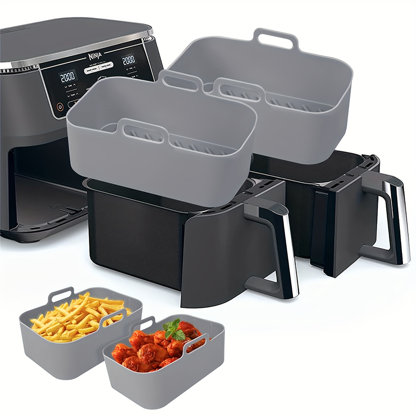 Kitchen Oven Baking Pans - 1/2Pcs 에어 프라이어 실리콘 트레이 재사용