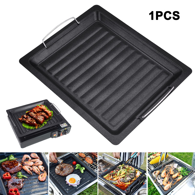 Kitchen Oven Baking Pans - 야외용 두꺼운 사각 그릴 팬, 손잡이