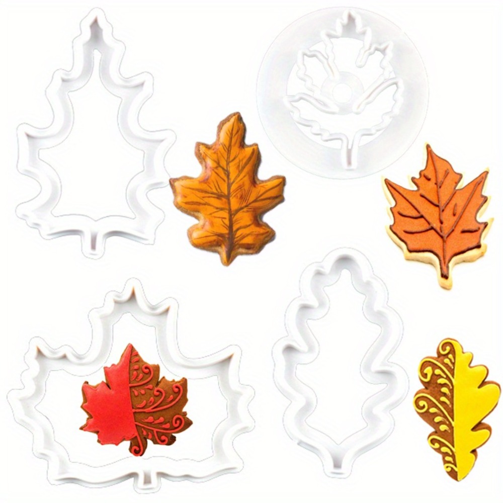 Cookie Cutter Set - 4종 세트 가을 나뭇잎 쿠키 커터,