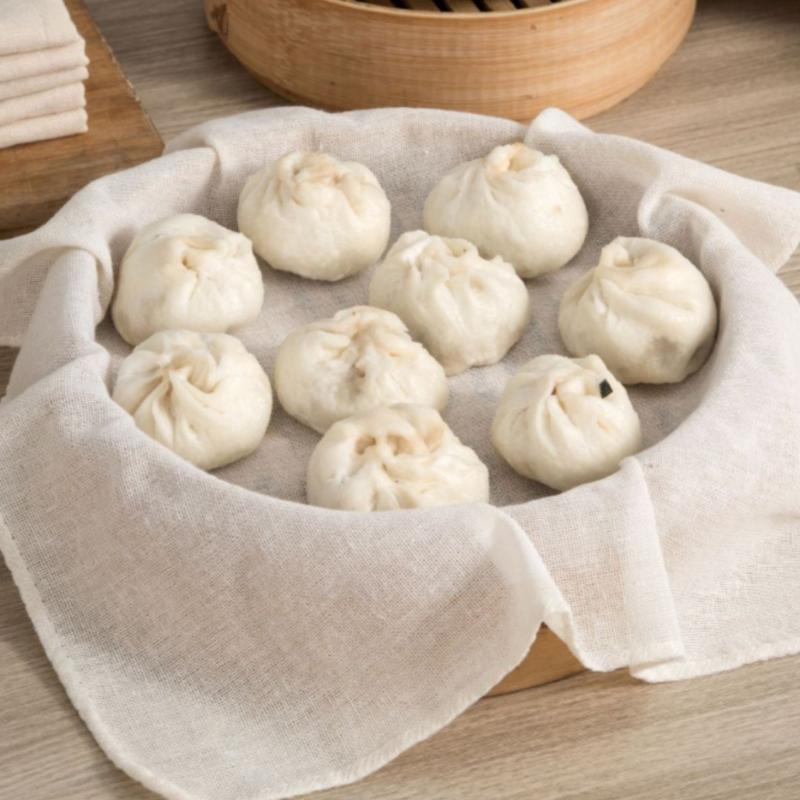 Kitchen Baking Cloth - 3Pcs 라운드 순수 코튼 스티머 천