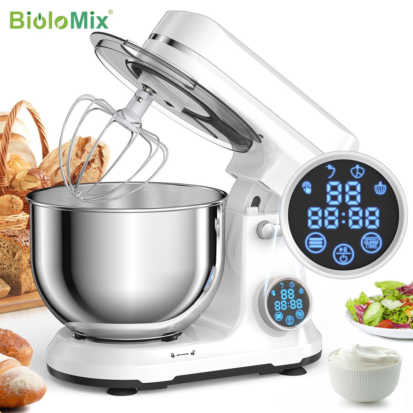 Kitchen Baking Appliances - BioloMix 주방 식품 스탠드 믹서, 1200W