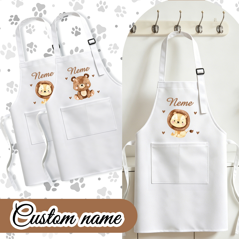 Kitchen Baking Cloth - 맞춤형 이름이 새겨진 작은 사자, 작은