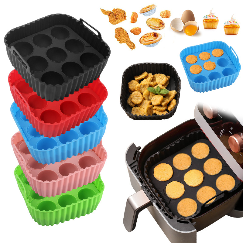 Kitchen Oven Baking Pans - 2개 실리콘 에어프라이어 라이너 & 머핀