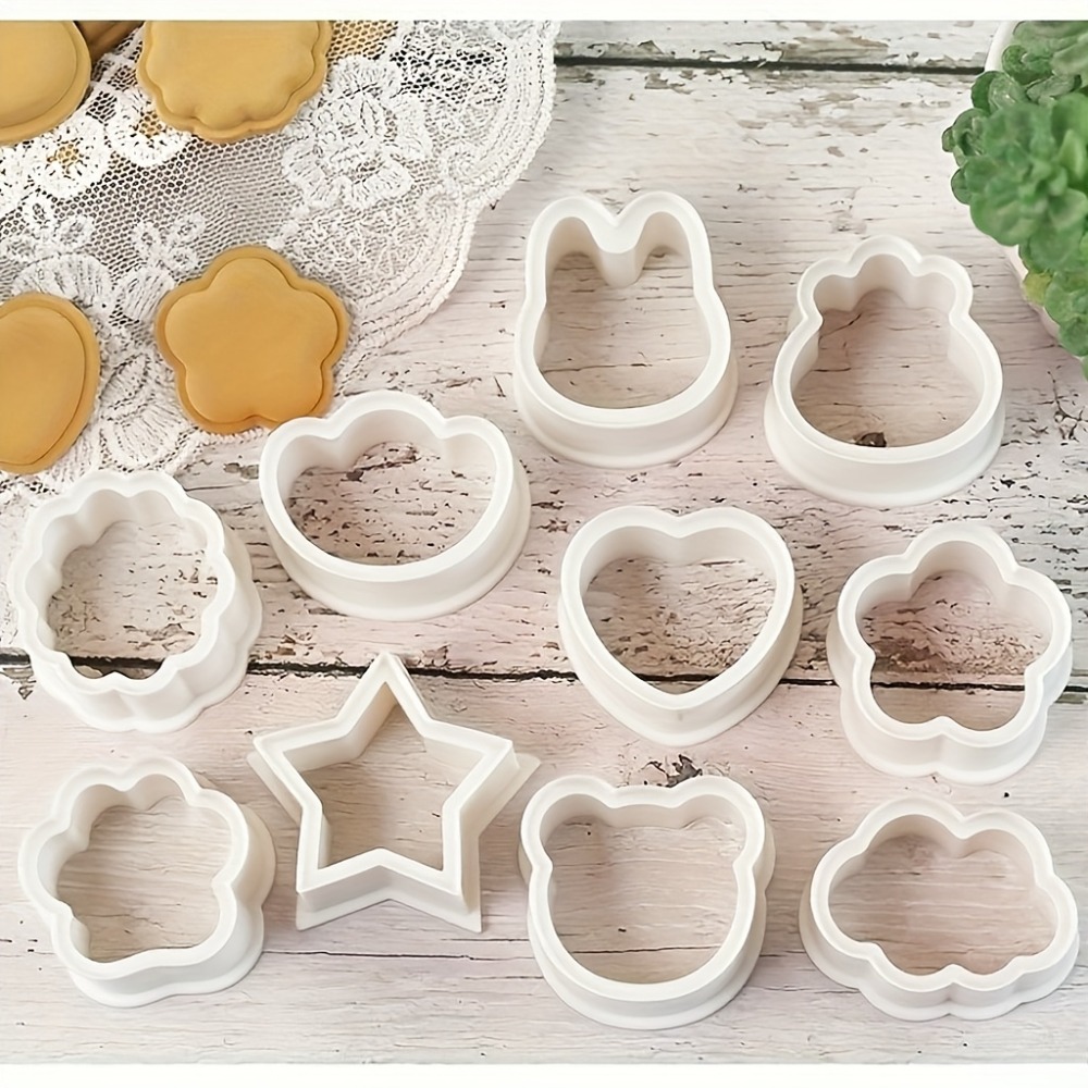 Cookie Cutter Set - 10개 쿠키/비스킷 커터 세트, 동물, 별,