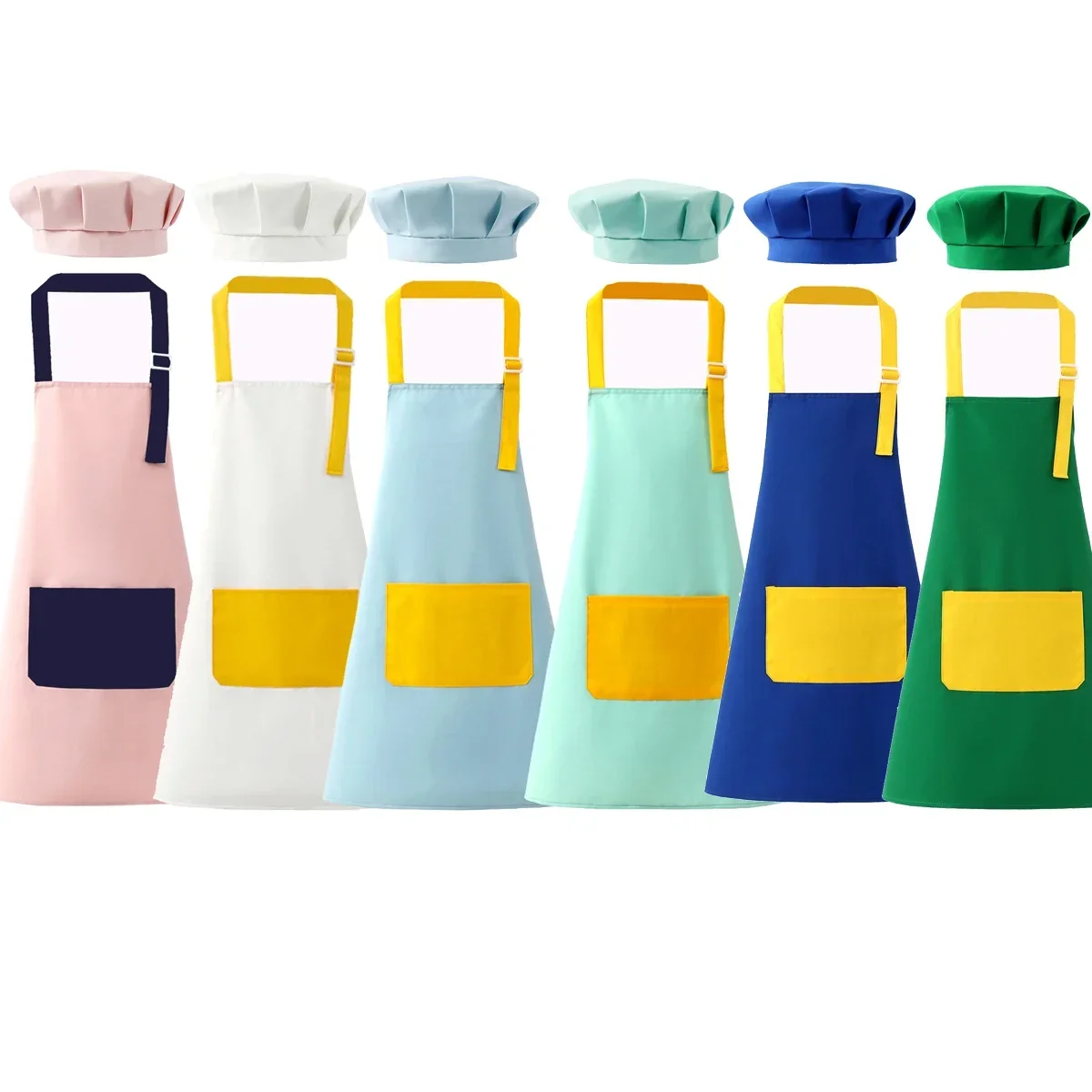 Kitchen Kids Baking Set - 어린이 앞치마와 요리사 모자 세트 소녀를위한