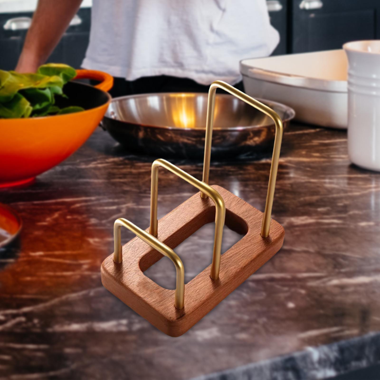 Kitchen Cabinet Baking Sheet Organizer - 도마 냄비뚜껑 정리대 주방용품 나무 금속