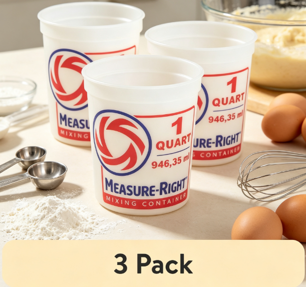 Kitchen Baking Set - 둥근 플라스틱 믹싱 용기 1쿼트 투명