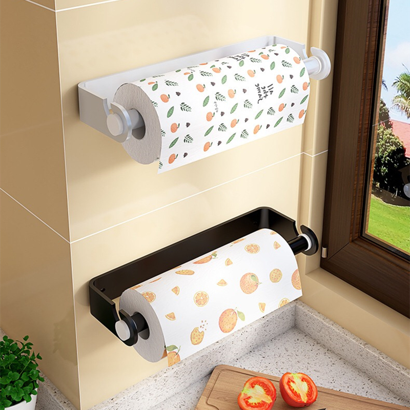 Kitchen Baking Paper Holder - 블랙 실버 알루미늄 랩 홀더 키친타월