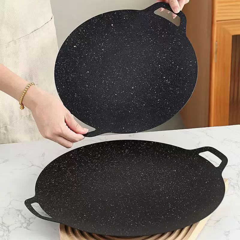 Kitchen Baking Tray Organiser - 얇은 한국식 그릴 팬, 원형 바베큐