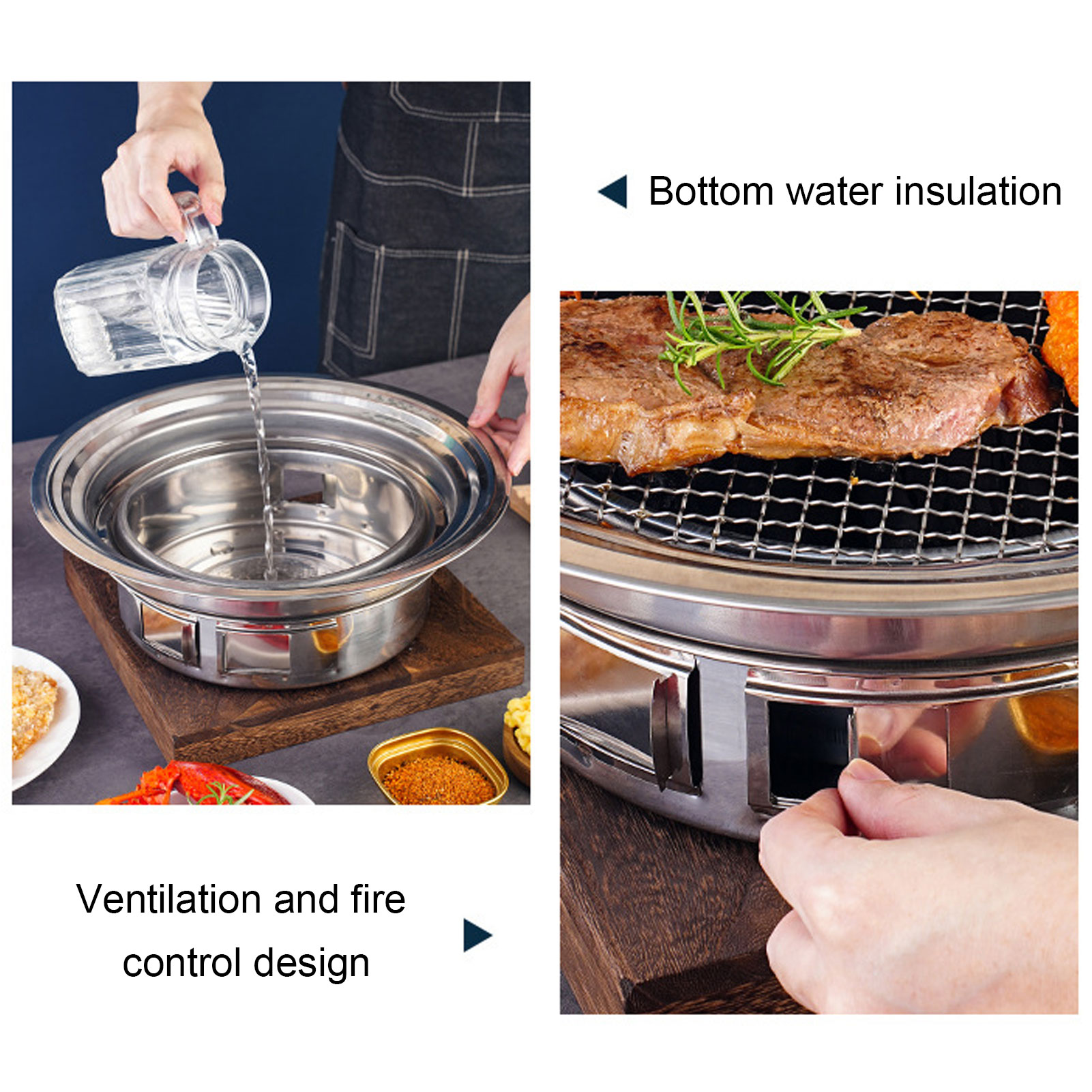 태국 바베큐 그릴 팬 태국 BBQ 그릴 팬 2 in 1 - Kitchen Baking Tray Organiser 리뷰 및 가격