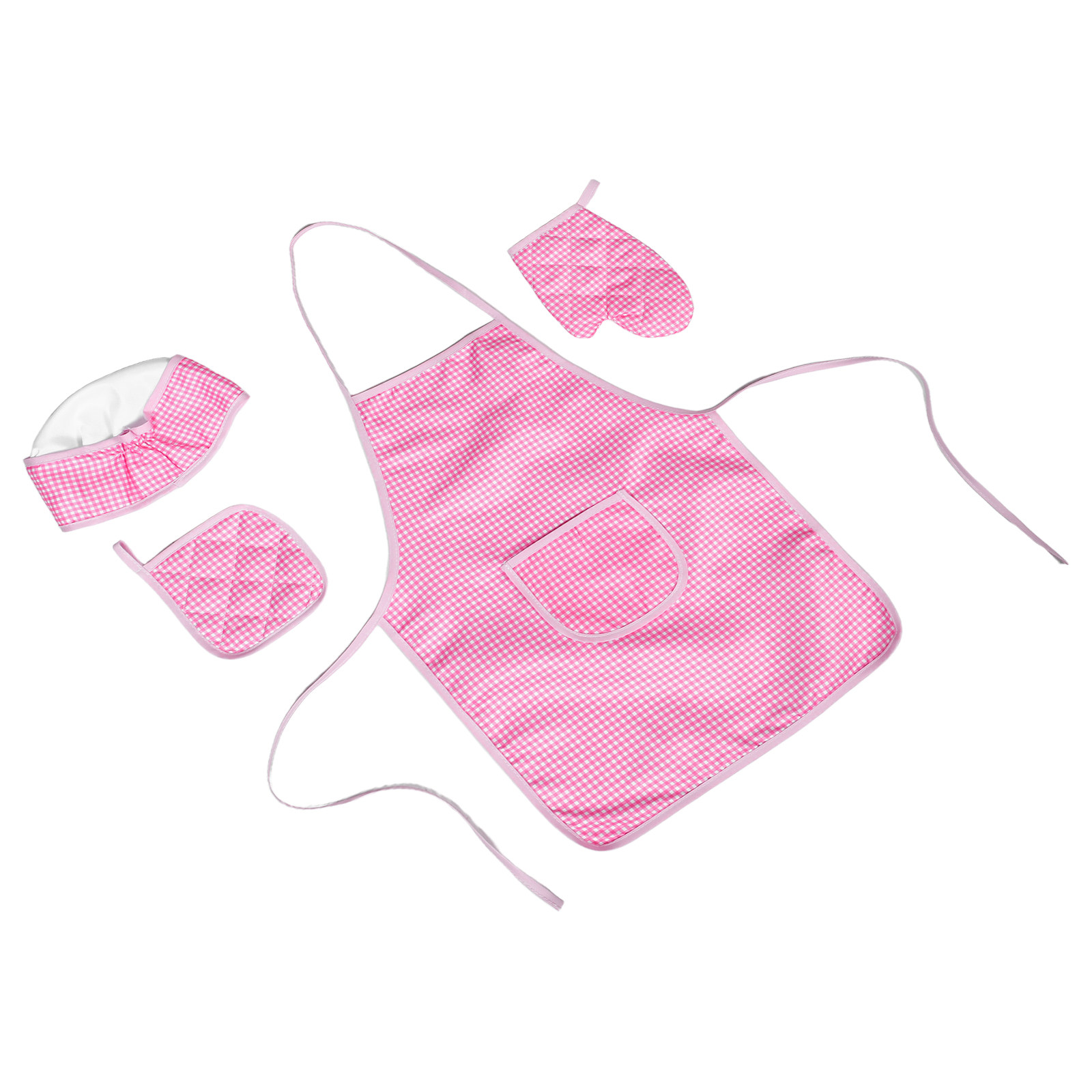 어린이 앞치마와 셰프 모자 세트, 부드러운 체크무늬 디 - Kitchen Kids Baking Set 리뷰 및 가격