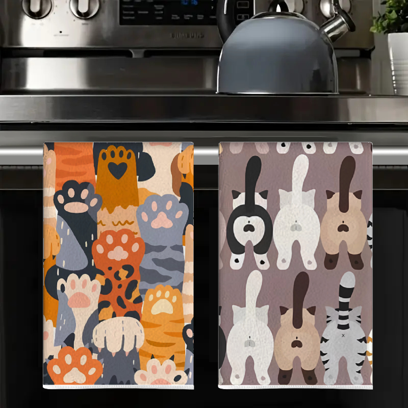 2개, 고양이 발바닥 및 엉덩이 모양 주방 타월, 40 - Kitchen Baking Cloth 리뷰 및 가격