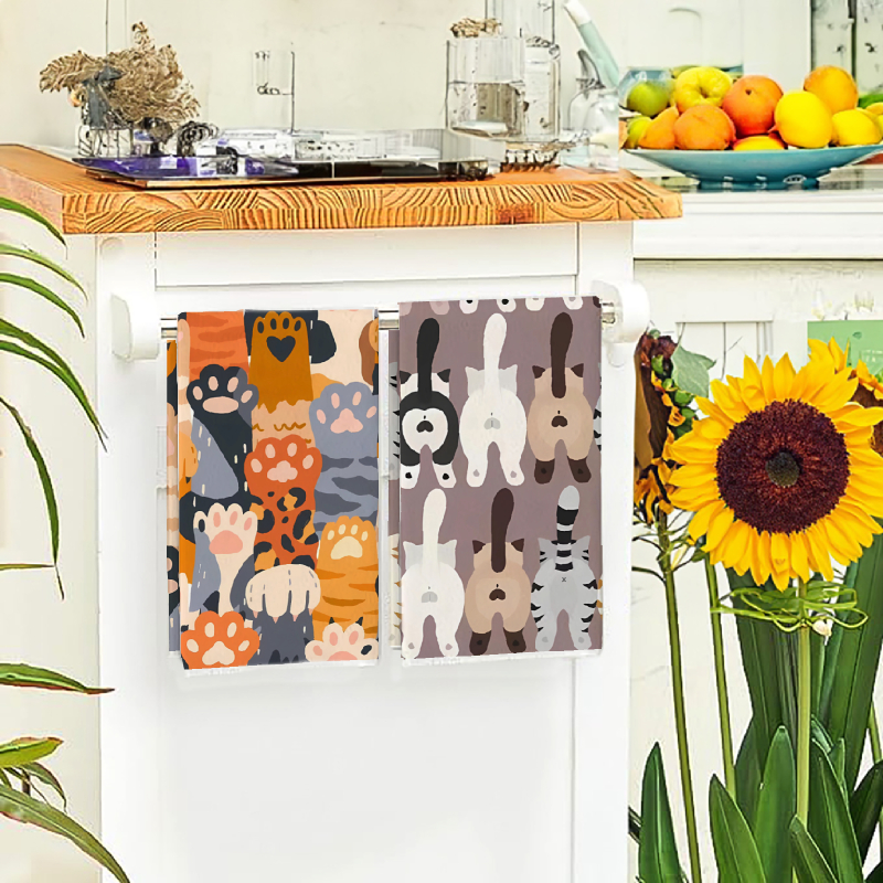 2개, 고양이 발바닥 및 엉덩이 모양 주방 타월, 40 - Kitchen Baking Cloth 리뷰 및 가격