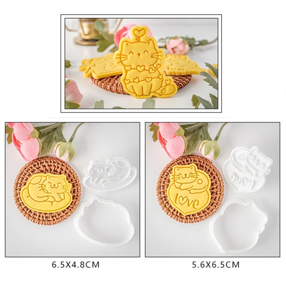 발렌타인 데이 쿠키 커터 귀여운 고양이 쿠키 몰드 3D - Baking Kitchen Diy 리뷰 및 가격