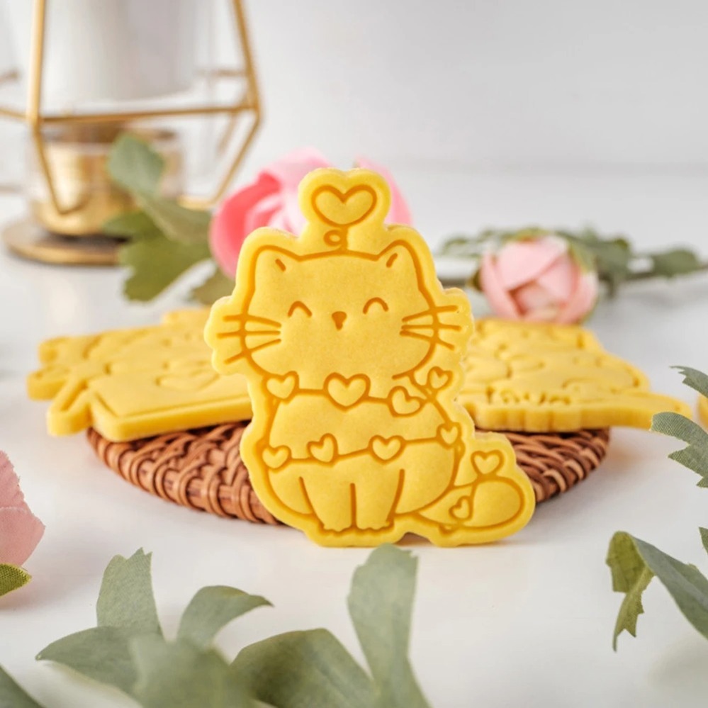 발렌타인 데이 쿠키 커터 귀여운 고양이 쿠키 몰드 3D - Baking Kitchen Diy 리뷰 및 가격