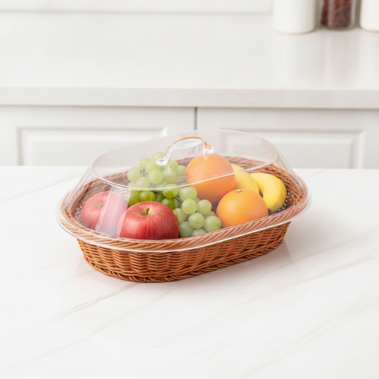 아크릴 덮개가 있는 빵 바구니, 낮은 높이의 라탄 바구 - Kitchen Baking Set 리뷰 및 가격