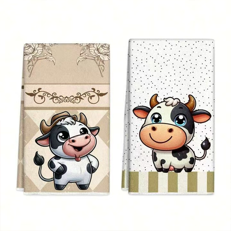 2개, 귀여운 소 모양 주방 타월, 40cm*60cm  - Kitchen Baking Cloth 리뷰 및 가격