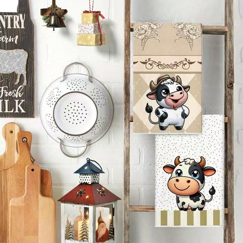 2개, 귀여운 소 모양 주방 타월, 40cm*60cm  - Kitchen Baking Cloth 리뷰 및 가격
