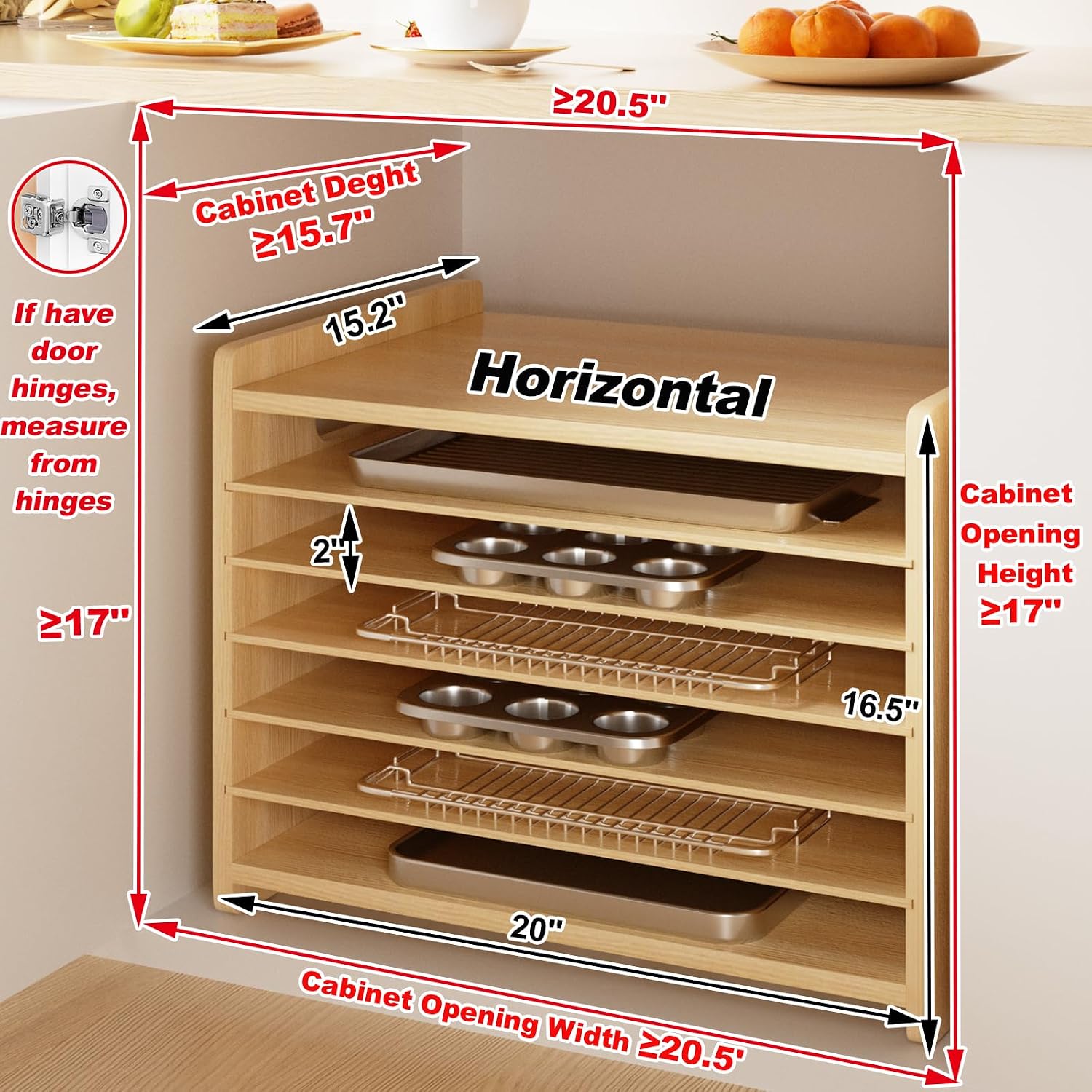 나무 베이킹 트레이 디바이더 정리함, 수직 쿠키 시트, - Kitchen Cabinet Baking Sheet Organizer 리뷰 및 가격