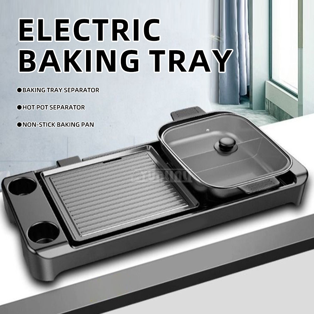 전기 바베큐 핫팟 스토브 이중 맛 조리 냄비 베이킹 플 - Kitchen Baking Appliances 리뷰 및 가격