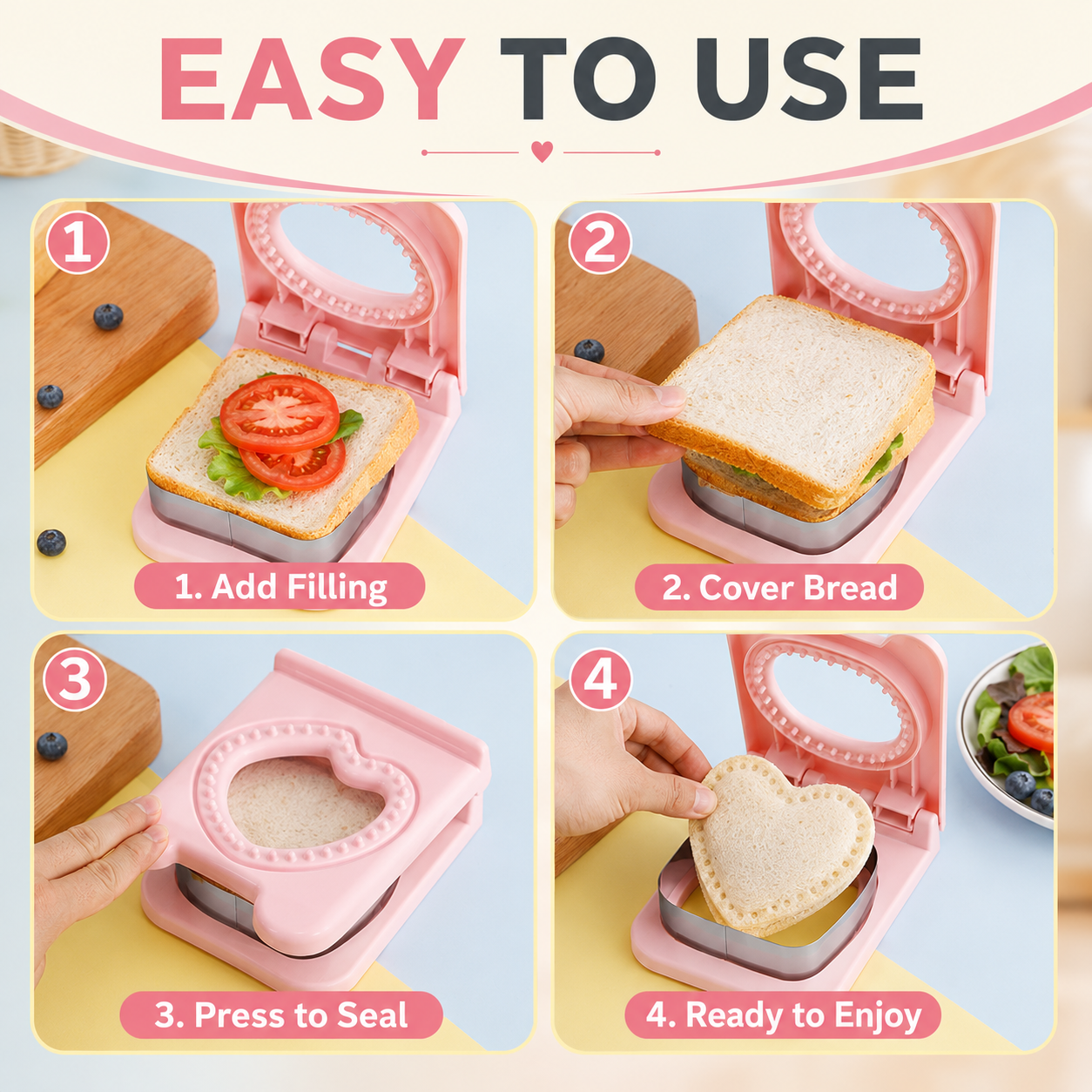 포켓 샌드위치 메이커 스테인리스 스틸 빵 커터 실러 식 - Baking Kitchen Diy 리뷰 및 가격