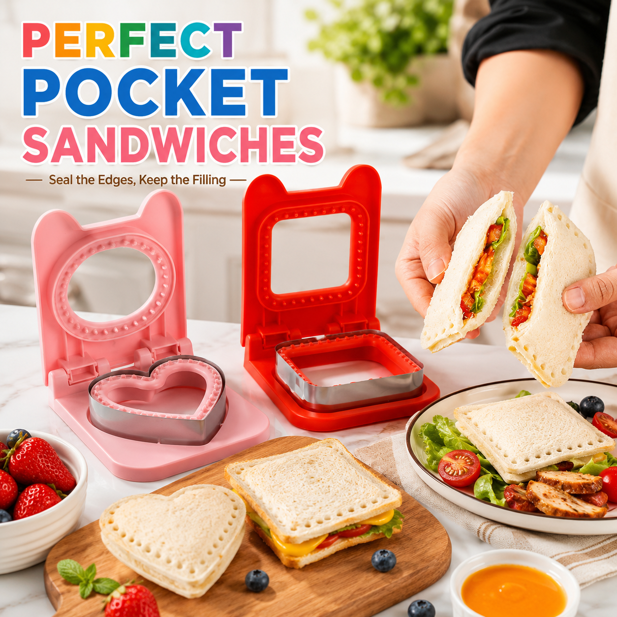 포켓 샌드위치 메이커 스테인리스 스틸 빵 커터 실러 식 - Baking Kitchen Diy 리뷰 및 가격