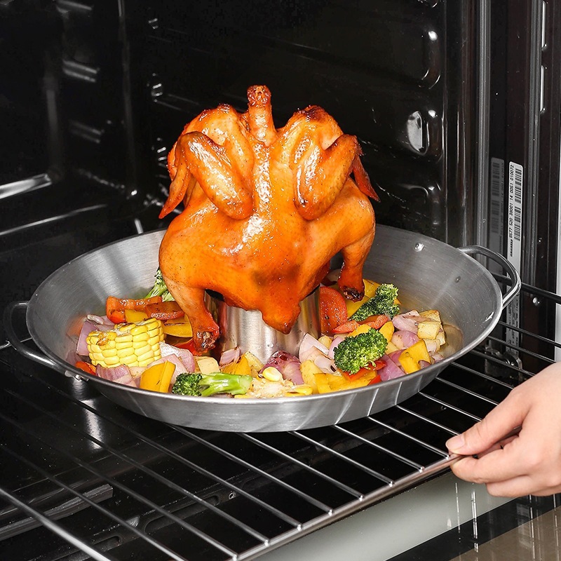 바베큐 스테인레스 스틸 치킨 홀더 팬 직립 맥주 로스터 - Kitchen Baking Tray Organiser 리뷰 및 가격
