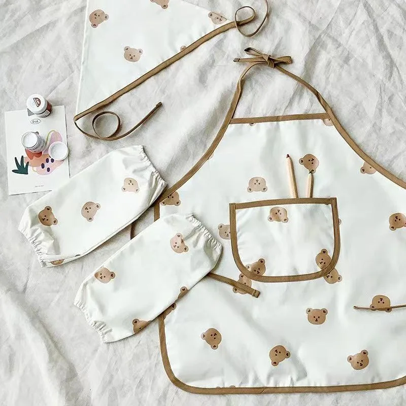 귀여운 만화 어린이 앞치마 소매 셰프 모자 포켓 세트  - Kitchen Kids Baking Set 리뷰 및 가격