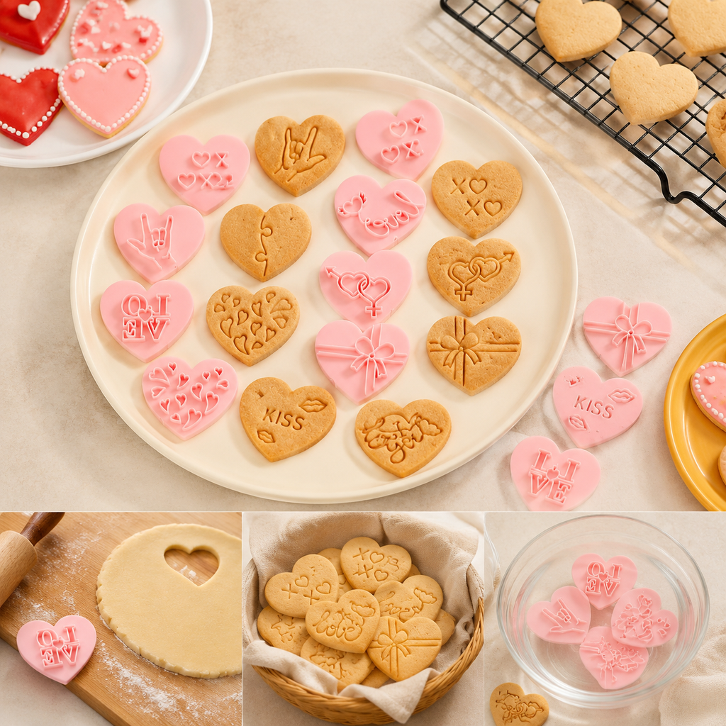 하트 모양 10pcs 베이킹 몰드 세트 쿠키 커터 디저 - Baking Kitchen Diy 리뷰 및 가격