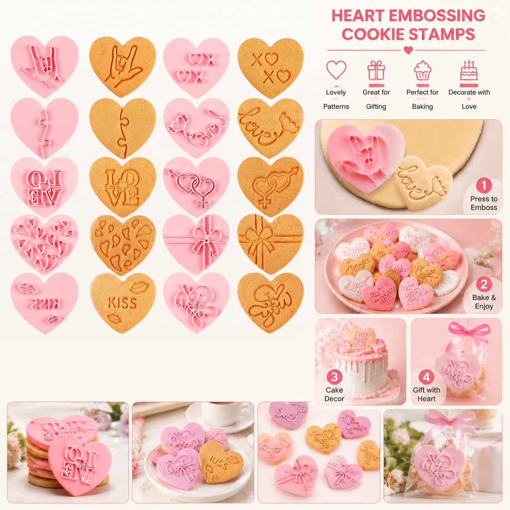 하트 모양 10pcs 베이킹 몰드 세트 쿠키 커터 디저 - Baking Kitchen Diy 리뷰 및 가격