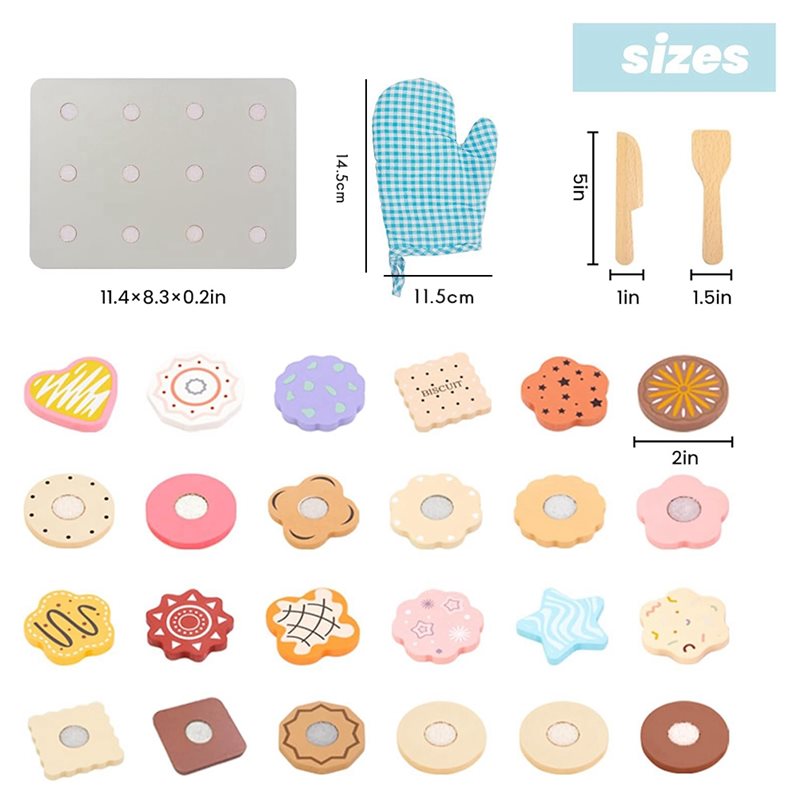 WOWFU-어린이를 위한 나무 쿠키 놀이 음식 세트,  - Kitchen Kids Baking Set 리뷰 및 가격