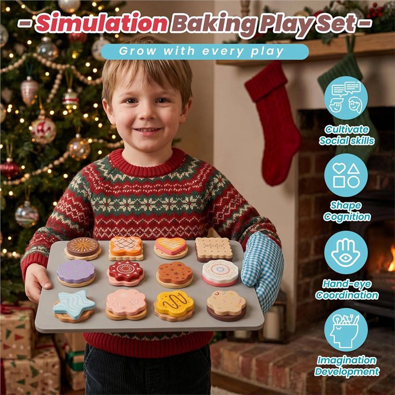 WOWFU-어린이를 위한 나무 쿠키 놀이 음식 세트,  - Kitchen Kids Baking Set 리뷰 및 가격