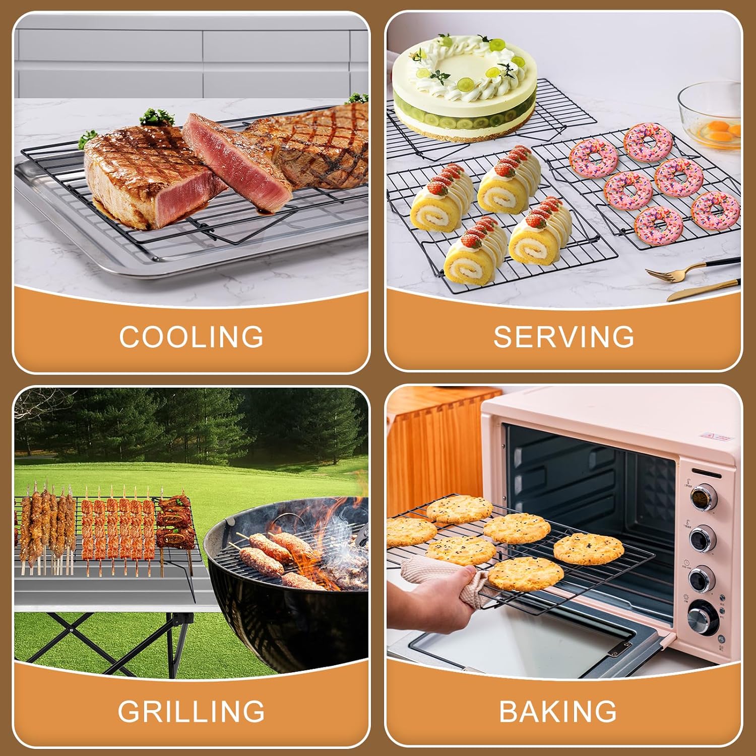 3 단 냉각 랙, 쌓을 수 있는 베이킹 랙 선반, 주방 - Kitchen Baking Supplies 리뷰 및 가격