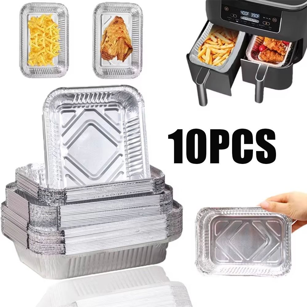 10PCS 일회용 알루미늄 호일 식품 저장 용기 오븐  - Kitchen Oven Baking Pans 리뷰 및 가격