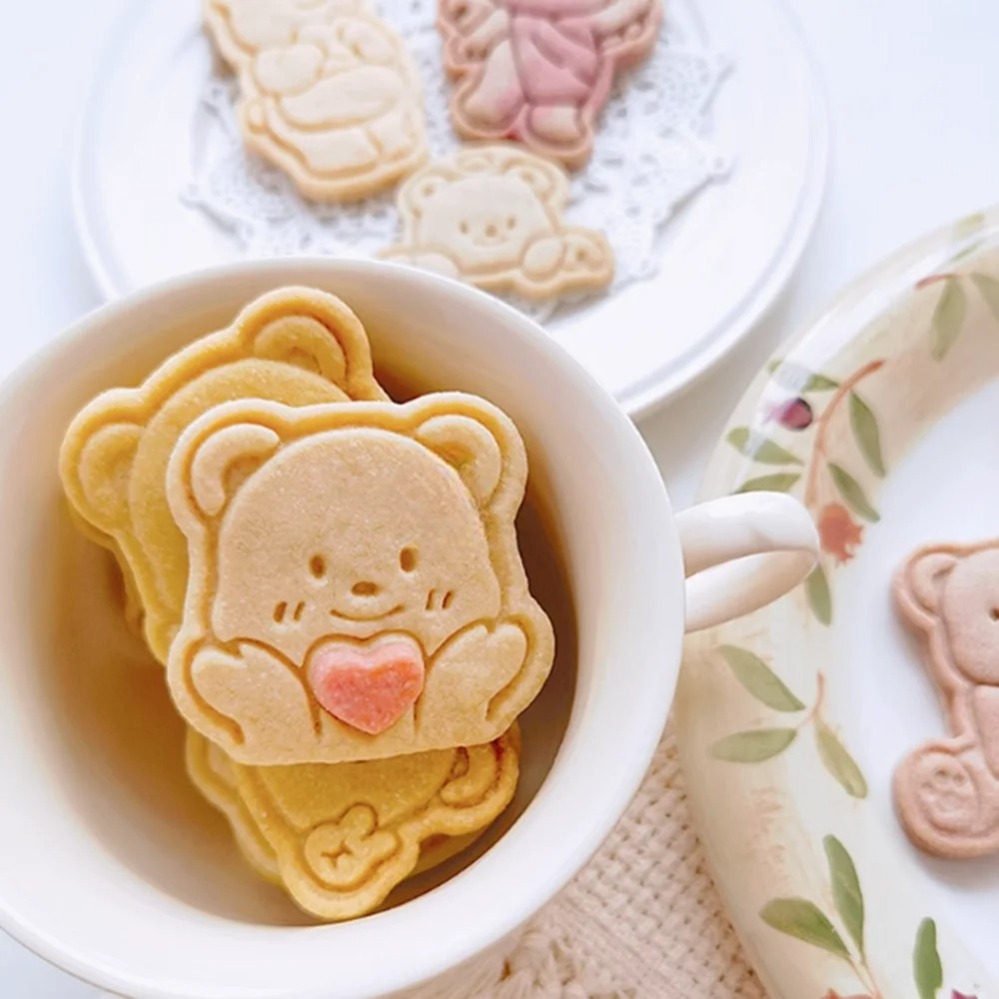 농 노이 쿠키 커터 만화 곰 비스킷 몰드 쿠키 스탬프  - Kitchen Baking Supplies 리뷰 및 가격