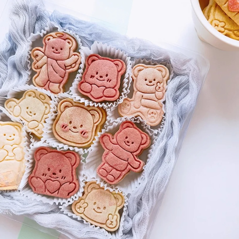 농 노이 쿠키 커터 만화 곰 비스킷 몰드 쿠키 스탬프  - Kitchen Baking Supplies 리뷰 및 가격