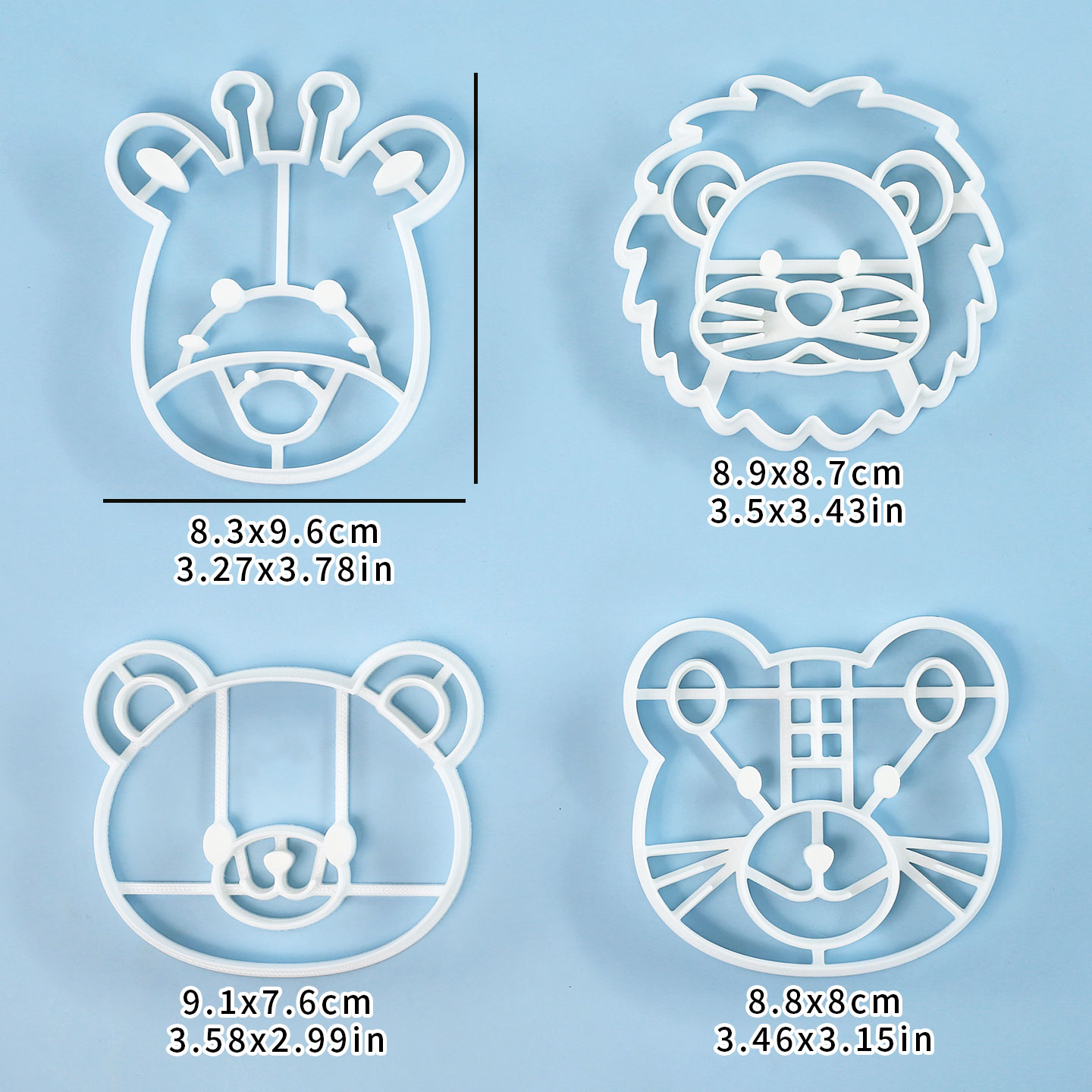 4개 동물 쿠키 커터 세트 3D 귀여운 사자 호랑이 기 - Kitchen Baking Items 리뷰 및 가격