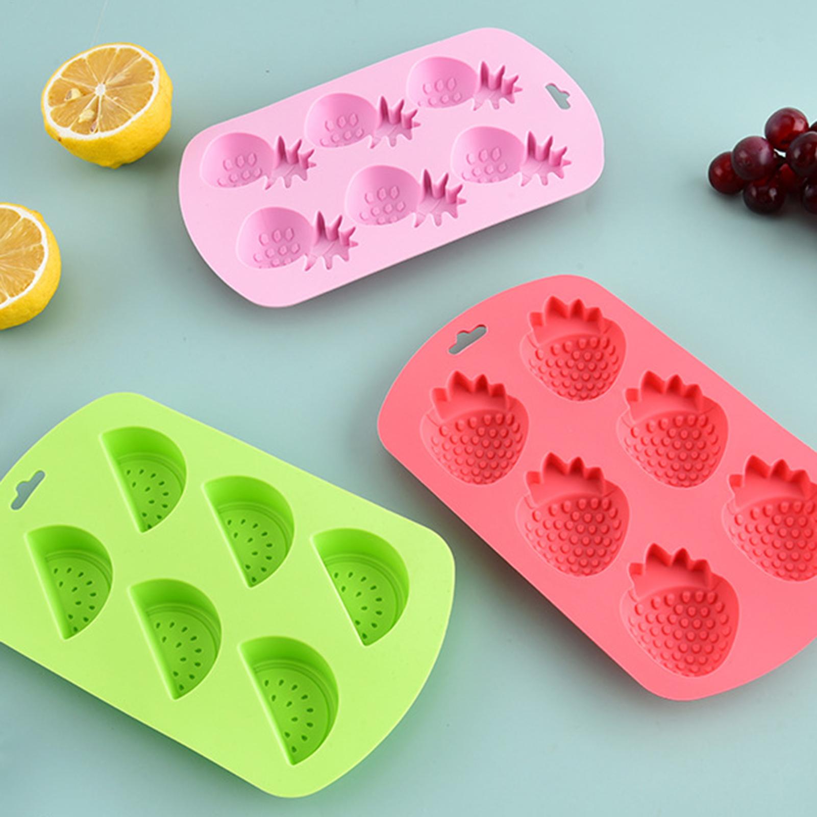 6구 과일 모양 실리콘 캔디 몰드 논스틱 재사용 가능  - Kitchen Baking Supplies 리뷰 및 가격