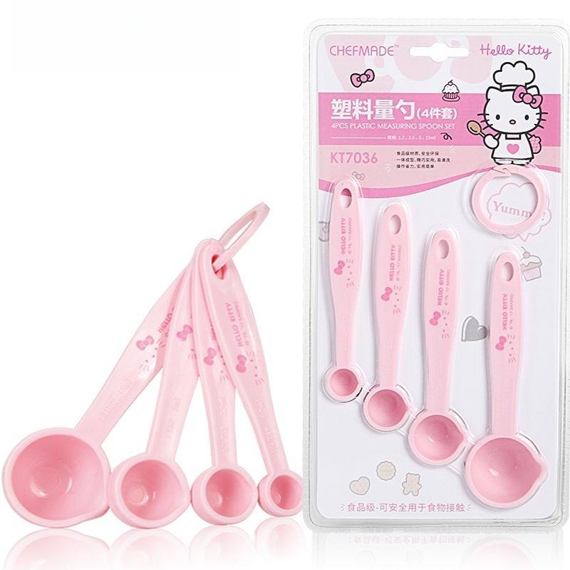 헬로키티 프린트 계량스푼 세트, 귀여운 만화 캐릭터 주 - Kitchen Baking Items 리뷰 및 가격