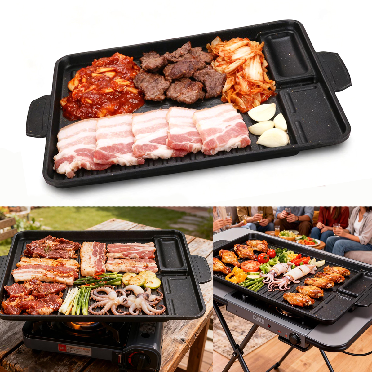 실내외 요리용 한국식 그릴 팬, 논스틱 코팅, 무연 바 - Kitchen Baking Tray Organiser 리뷰 및 가격