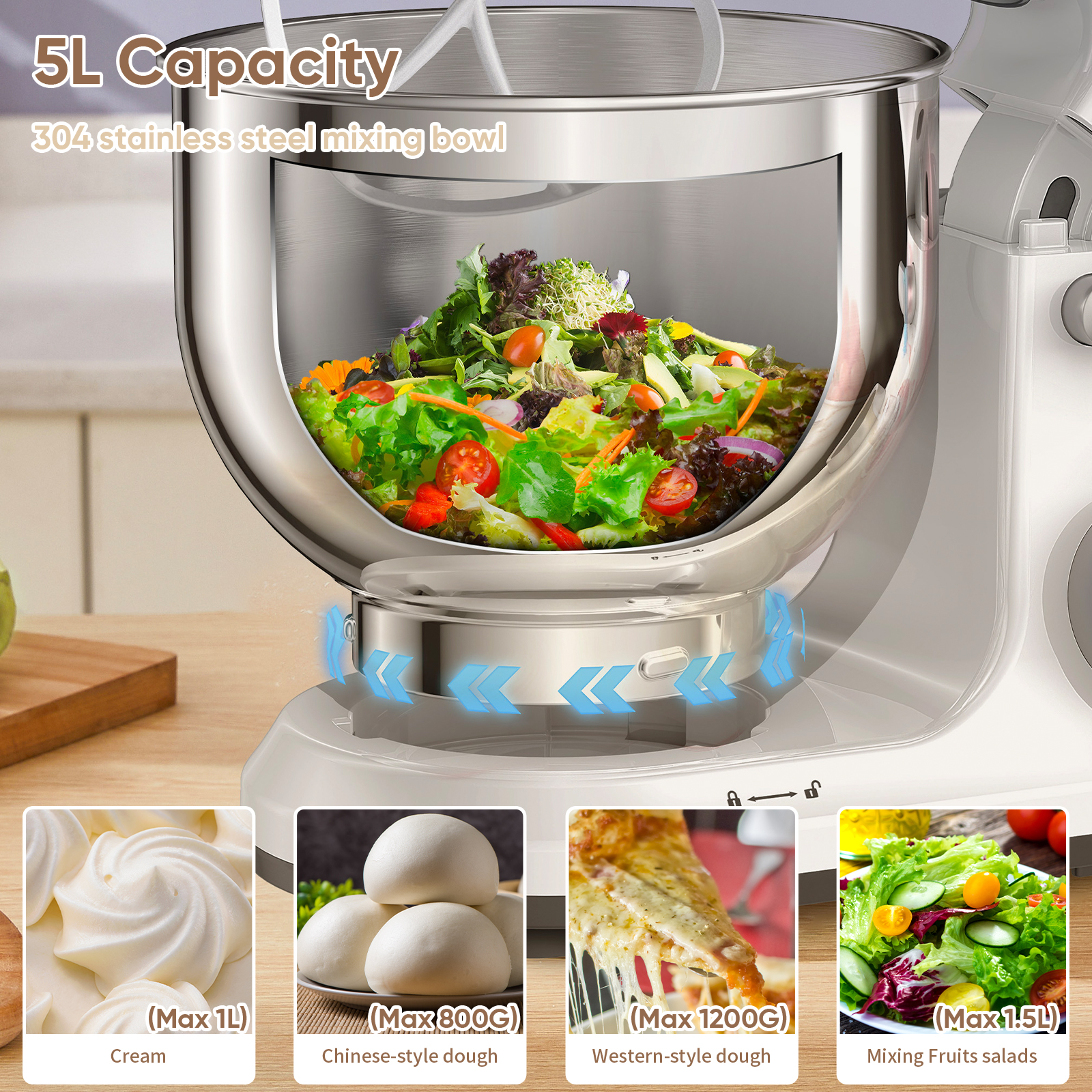BioloMix 주방 식품 스탠드 믹서, 1200W 1 - Kitchen Baking Appliances 리뷰 및 가격