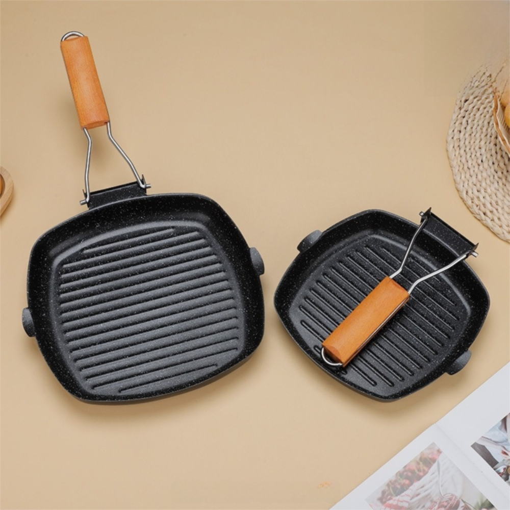 휴대용 수제 주철 팬 논스틱 무코팅 피크닉 그릴 팬 접 - Kitchen Baking Tray Organiser 리뷰 및 가격